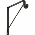 National Stanley Home Designs 12-5/8 In. H. x 11 In. D. Shelf & Rod Bracket, Oil Rubbed Bronze S822092
